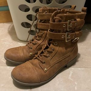 G by Guess Camel Color Zip-Up Booties